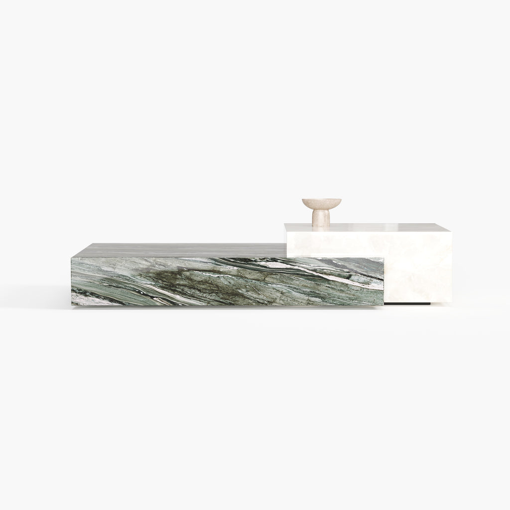 Split Green Marble Coffee Table A004