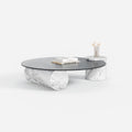 Irregular Stone Base Coffee Table, Designer Marble Top Center Table for Luxury Villa Living Room A008