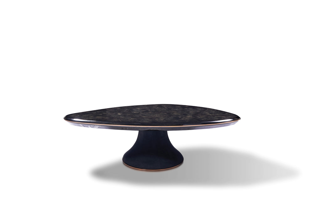 Glamorous Marble-Top Pedestal Coffee Table