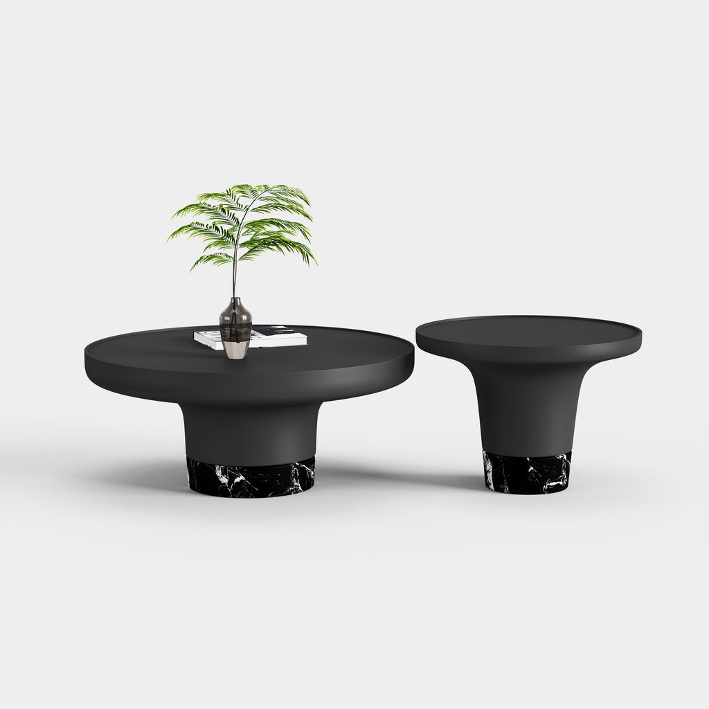 Black Combination Nesting Coffee Table Set A015