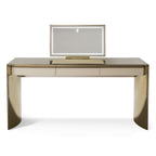 Luxury Gold-Tone Dressing Desk with LED Mirror