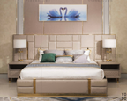 Modern Upholstered Mattress with Integrated Nightstands & Lighting