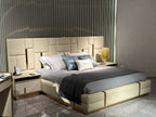 Modern Upholstered Mattress with Integrated Nightstands & Lighting