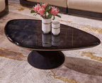 Glamorous Marble-Top Pedestal Coffee Table