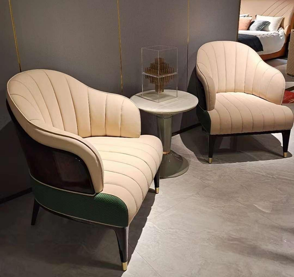 Elegant Blush Channel Tufted Armchair