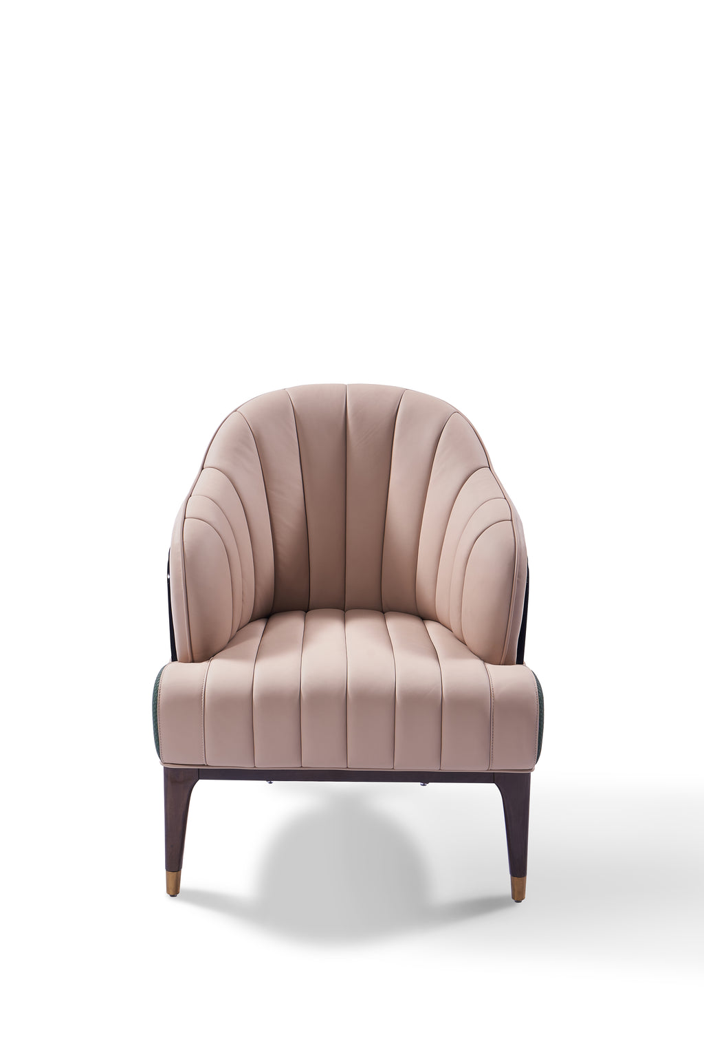 Elegant Blush Channel Tufted Armchair