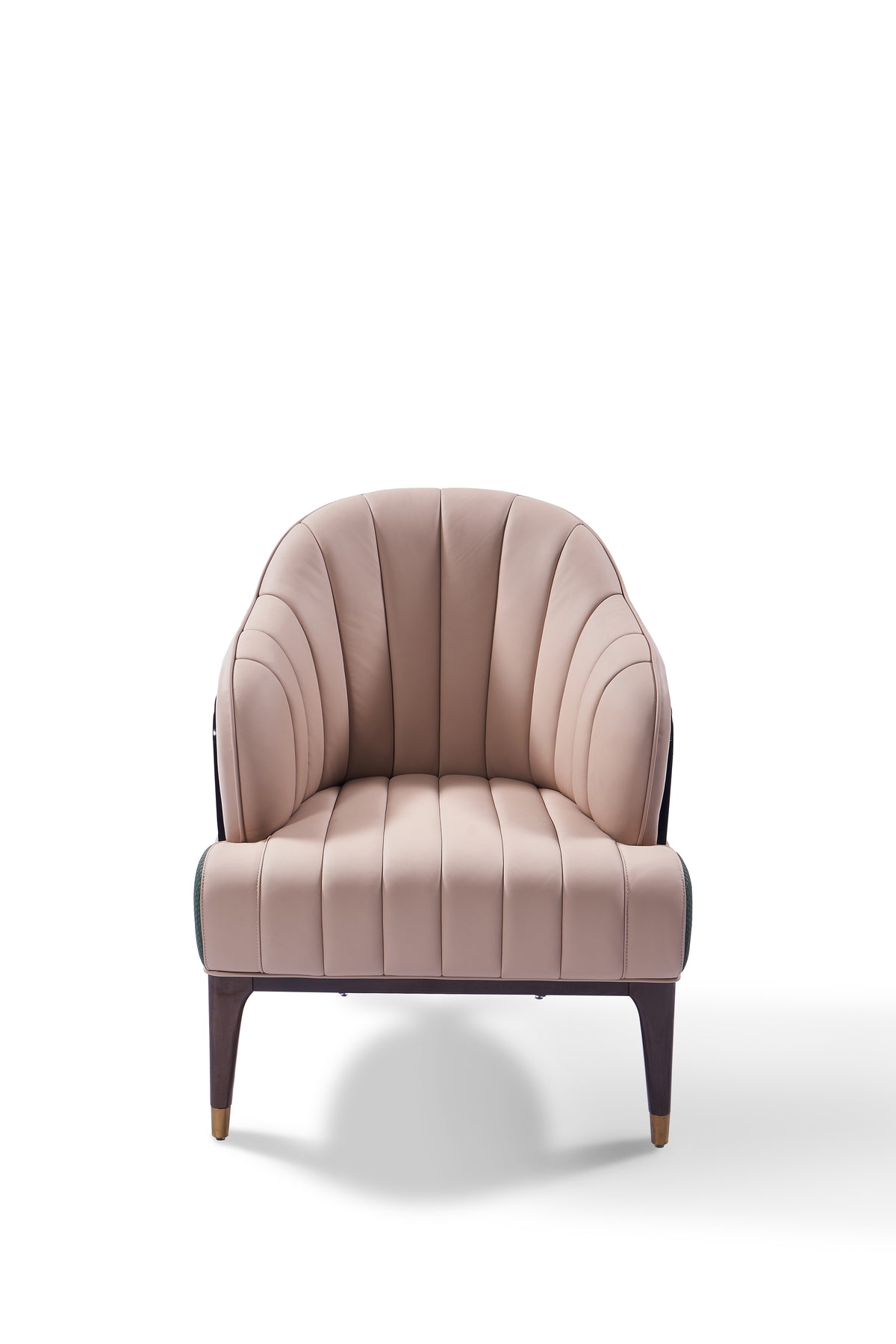 Elegant Blush Channel Tufted Armchair