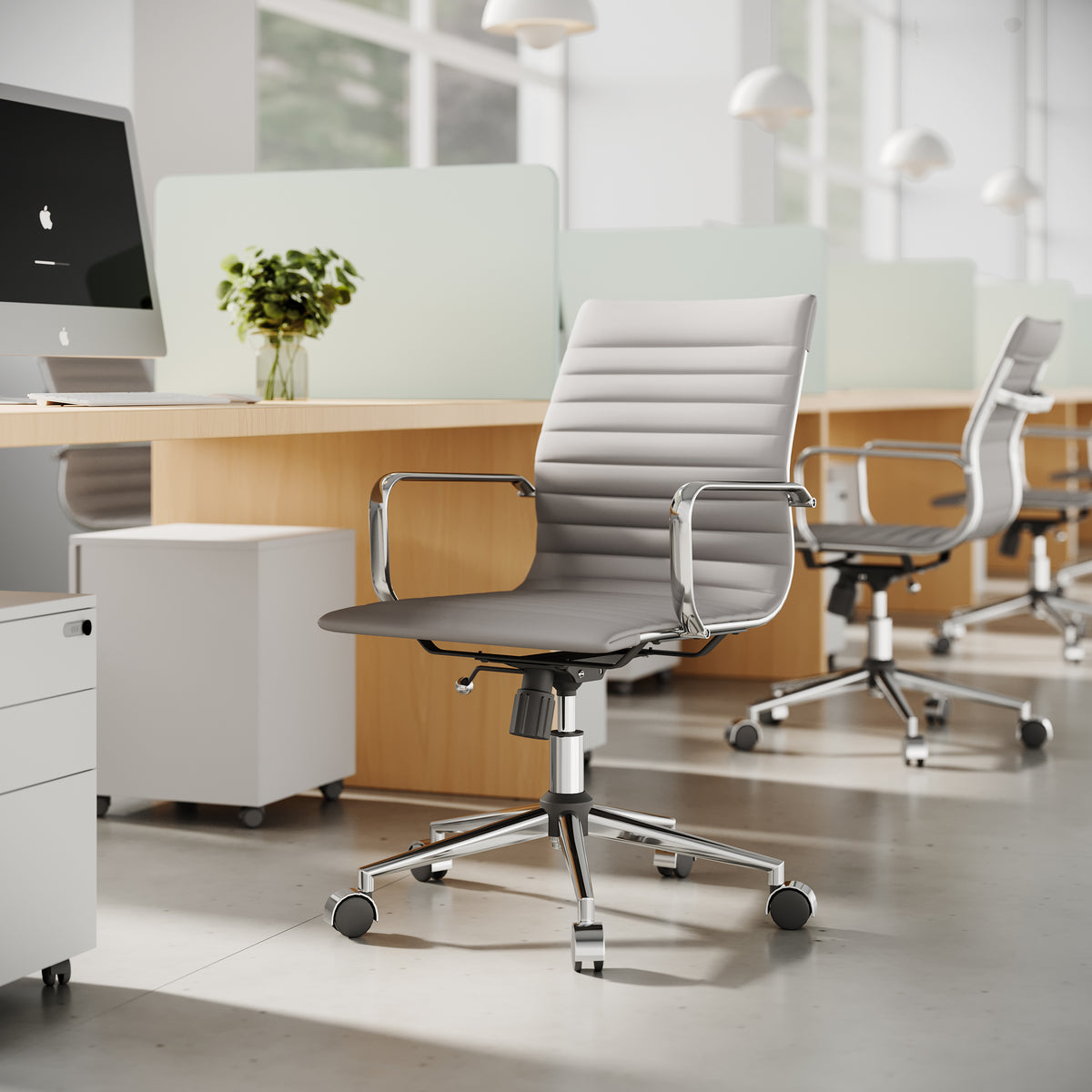 Vintage Leather Swivel Office Chair for Commercial Office LS-3011