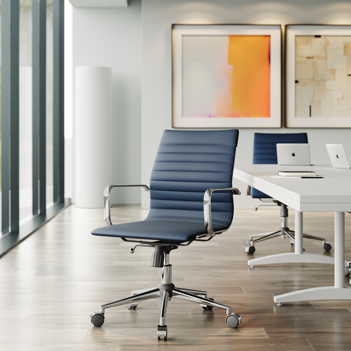 Vintage Leather Swivel Office Chair for Commercial Office LS-3011