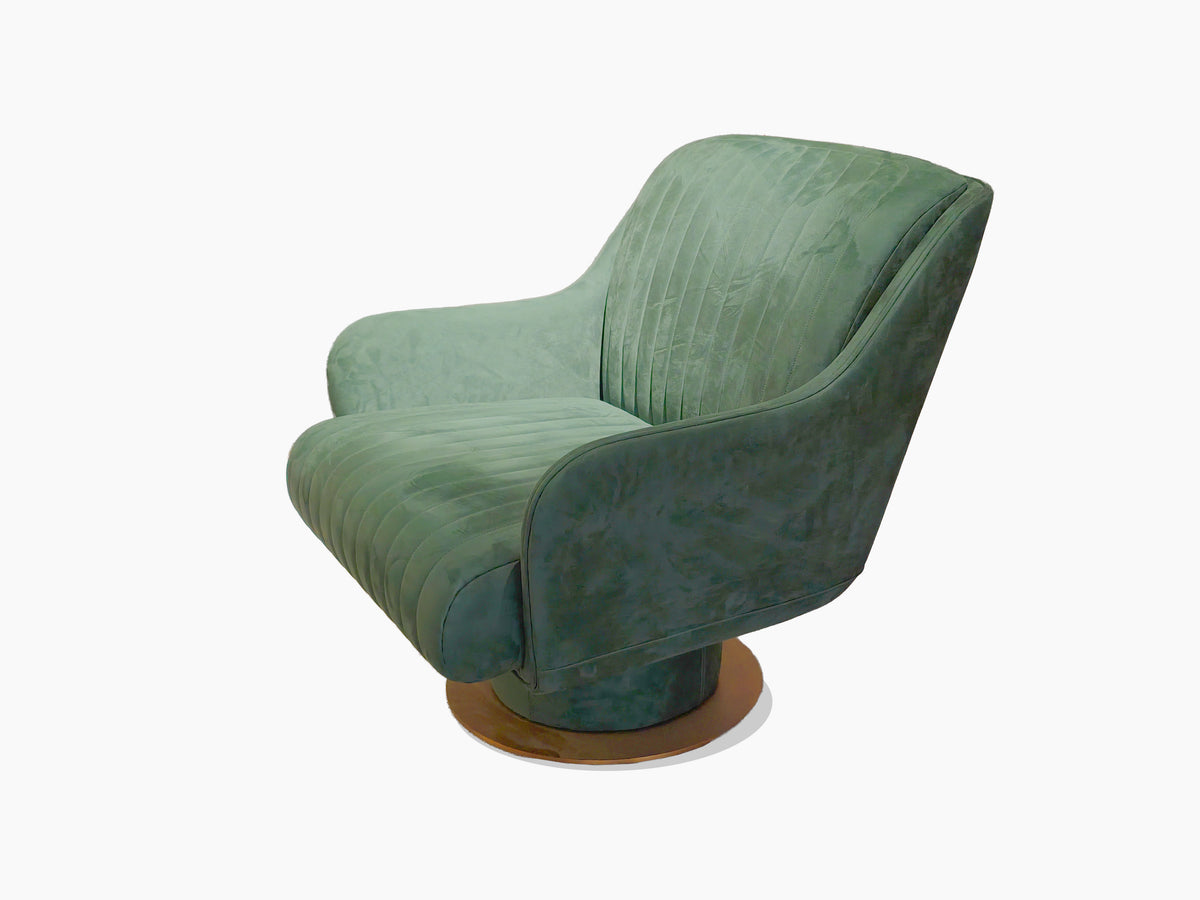 Sage Green Swivel Velvet Armchair