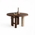 Mixed Material Round Dining Table for Wabi-sabi Home Space MJ-CZ32