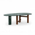 Green Marble Top Solid Wood Dining Table for Villa Dining Room MJ-OZ38
