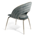 Luxury Blue Velvet Shell Chair with Metallic Legs