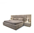 Modern Upholstered Mattress with Integrated Nightstands & Lighting