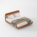Vintage Solid Wood Headboard Upholstered Bed MJ-C46