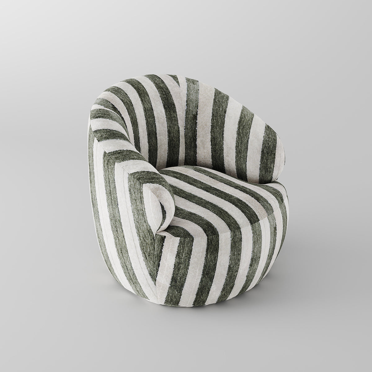 Striped Upholstered Accent Lounge Chair for Leisure Space LC-1021