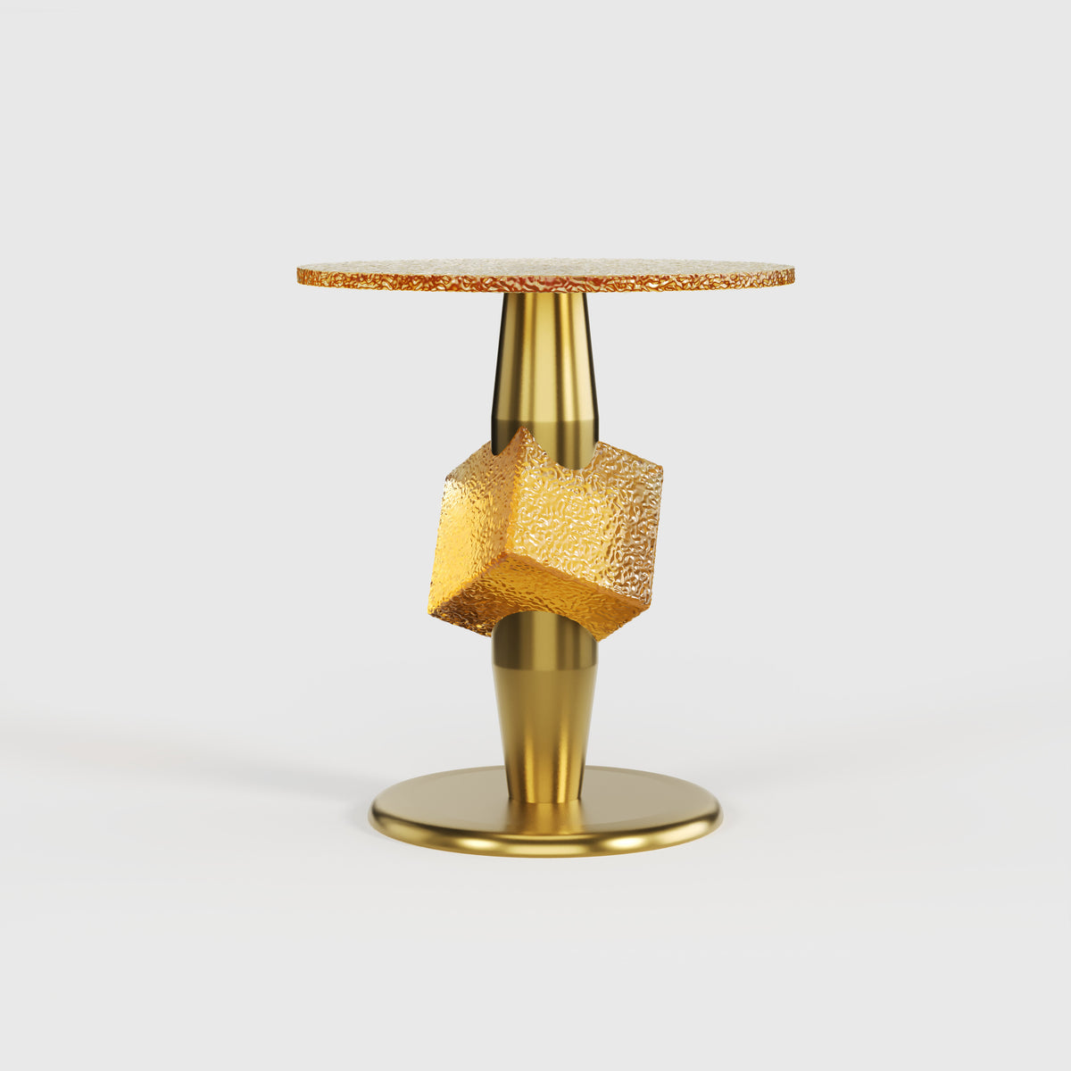 Artistic Blue Resin Side Table, Creative Designer Accent End Table for Commercial Lounge A002