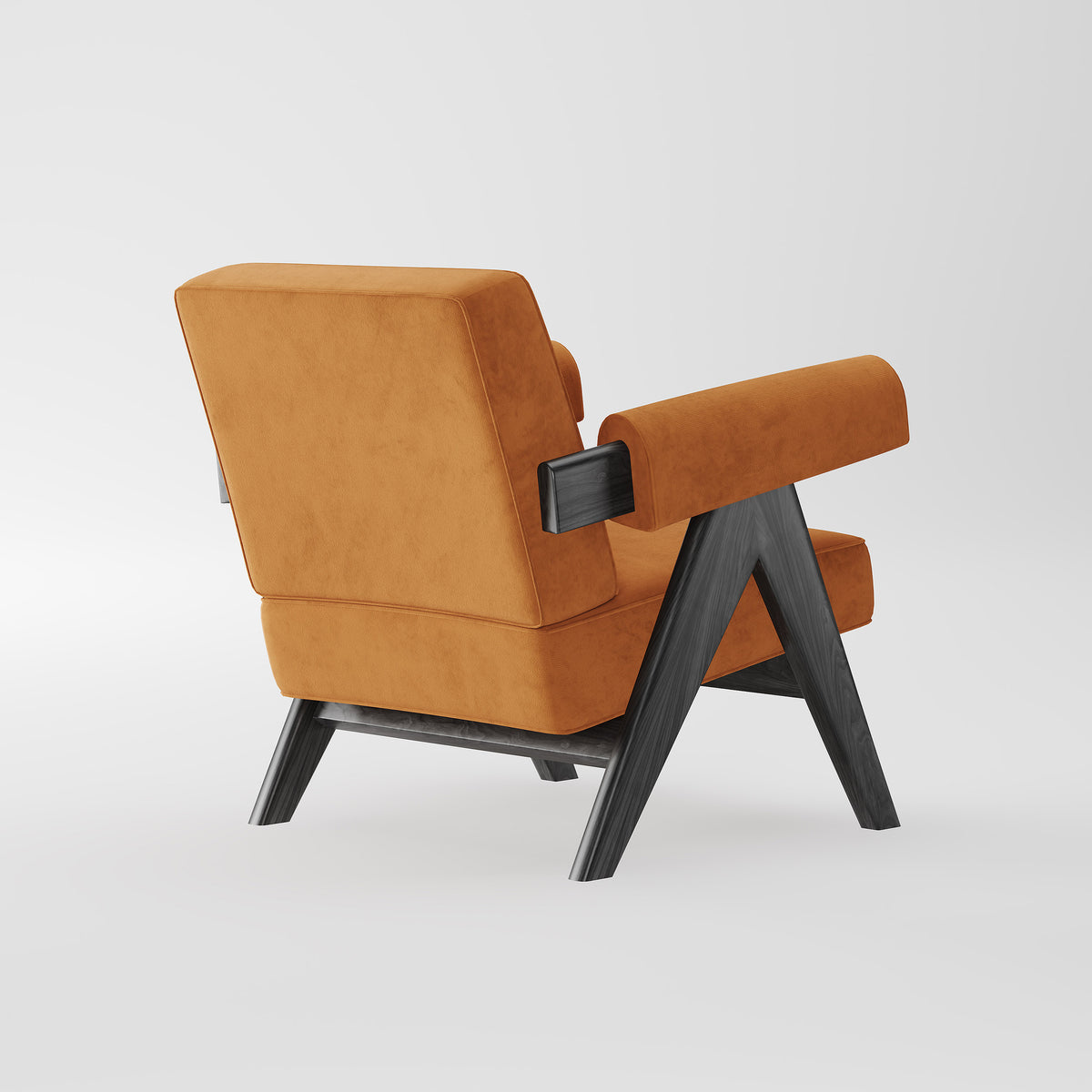 Retro Fabric Armchair with Wood Legs for Hotel Lounge LC-1006