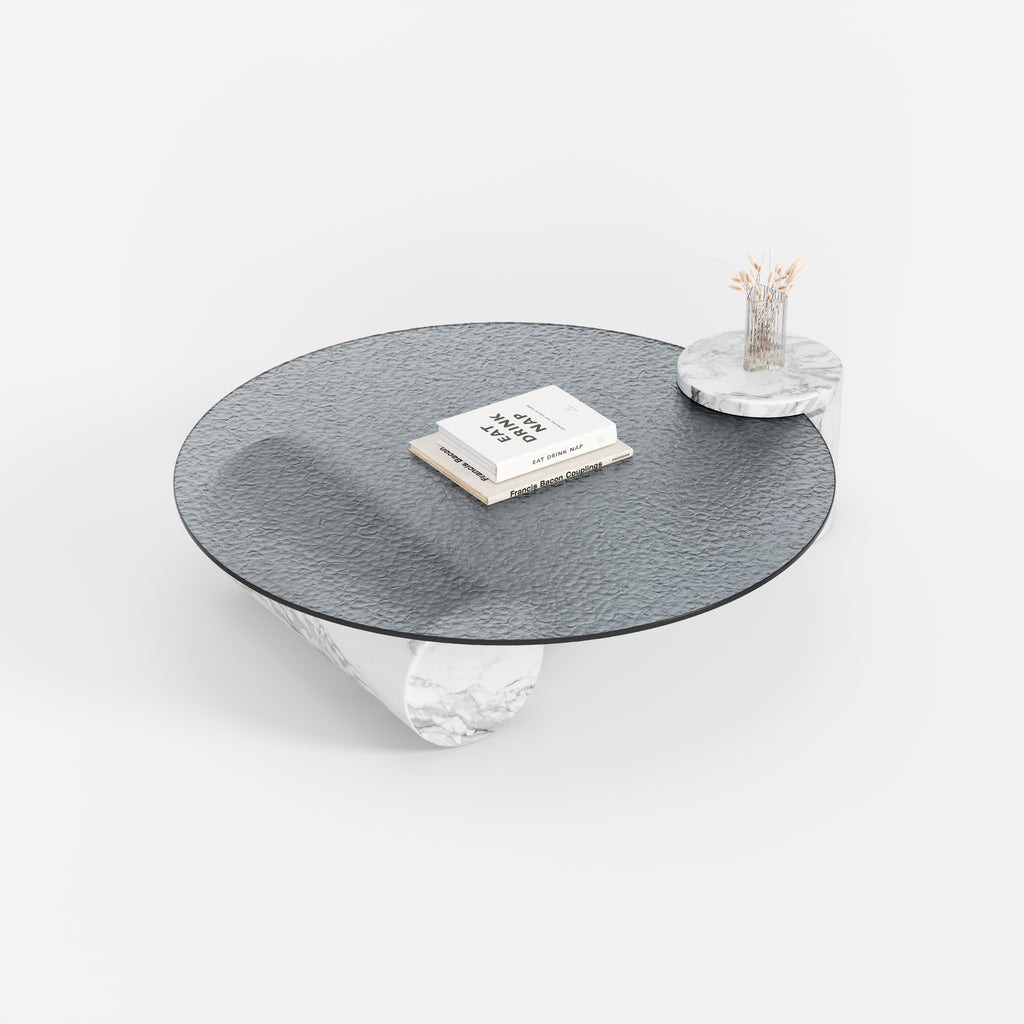 Irregular Stone Base Coffee Table, Designer Marble Top Center Table for Luxury Villa Living Room A008