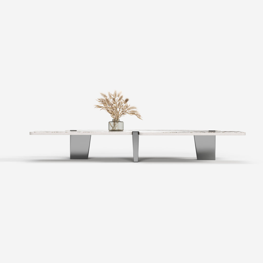 Irregular Natural Marble Coffee Table, Organic Shape Designer Center Table for Luxury Home A010