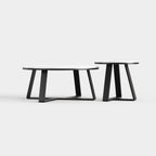 Minimalist Nesting Round Coffee Table Set, Sintered Stone Top Center Table for Modern Apartment Living Room A017