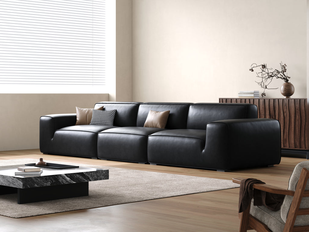 Italian Luxury Genuine Leather Sectional Sofa, High‑end Living Room Couch For Home  635#