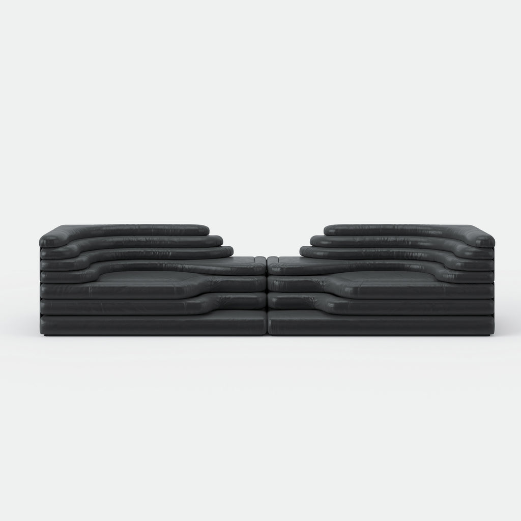 Layered Stacked Black Creative Designer Sofa for High-end Residence QY-S1789