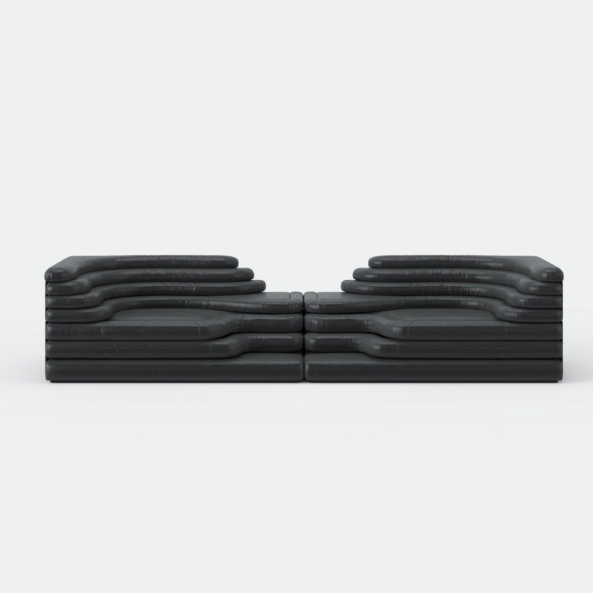 Layered Stacked Black Creative Designer Sofa for High-end Residence QY-S1789
