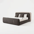 Striped Textured Upholstered Bed MJ-C42