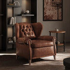 Light Luxury High-end Oil Wax Leather Retro Godfather Chair