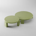 Green Solid Wood Nesting Round Coffee Table for Leisure Living Space CT-1017