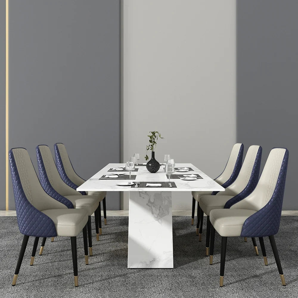 Modern Blue Upholstered Dining Chair(Set of 2)