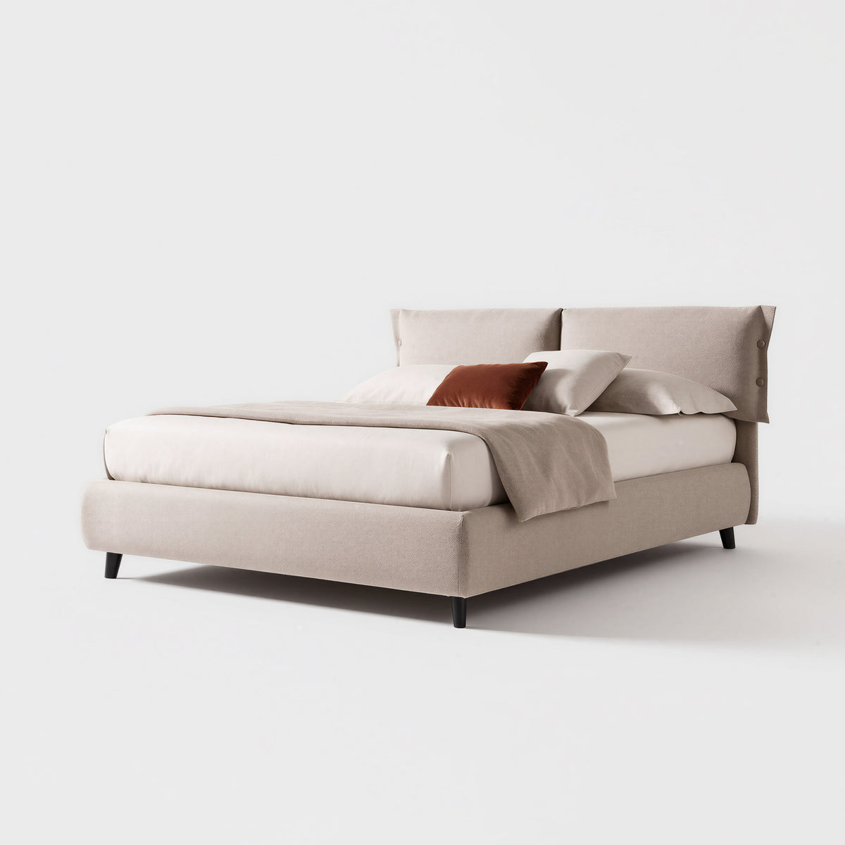 Spacious Neutral Fabric Platform Bed MJ-C49