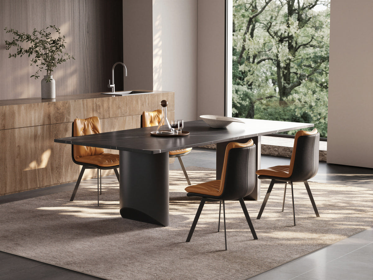 Minimalist Metal Rectangular Dining Table for Residential Dining Room DT-2007