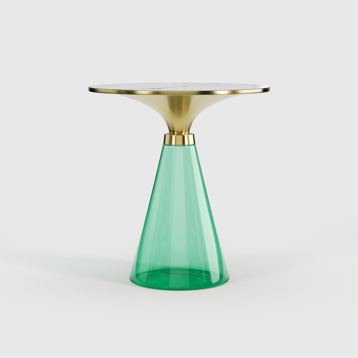 Purple Glass & Gold Metal Side Table, Luxury Decorative Accent End Table for Villa Interior A001