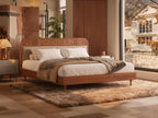 Vintage Solid Wood Headboard Upholstered Bed MJ-C46