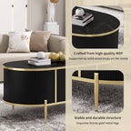 Modern Luxury Oval shaped Fluted Coffee Table
