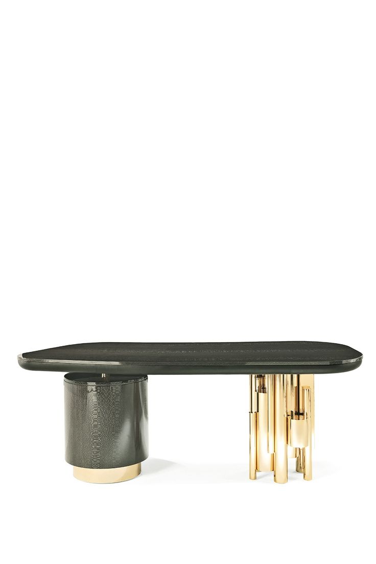 Luxury Gold - Accent Office Desk with Drawers