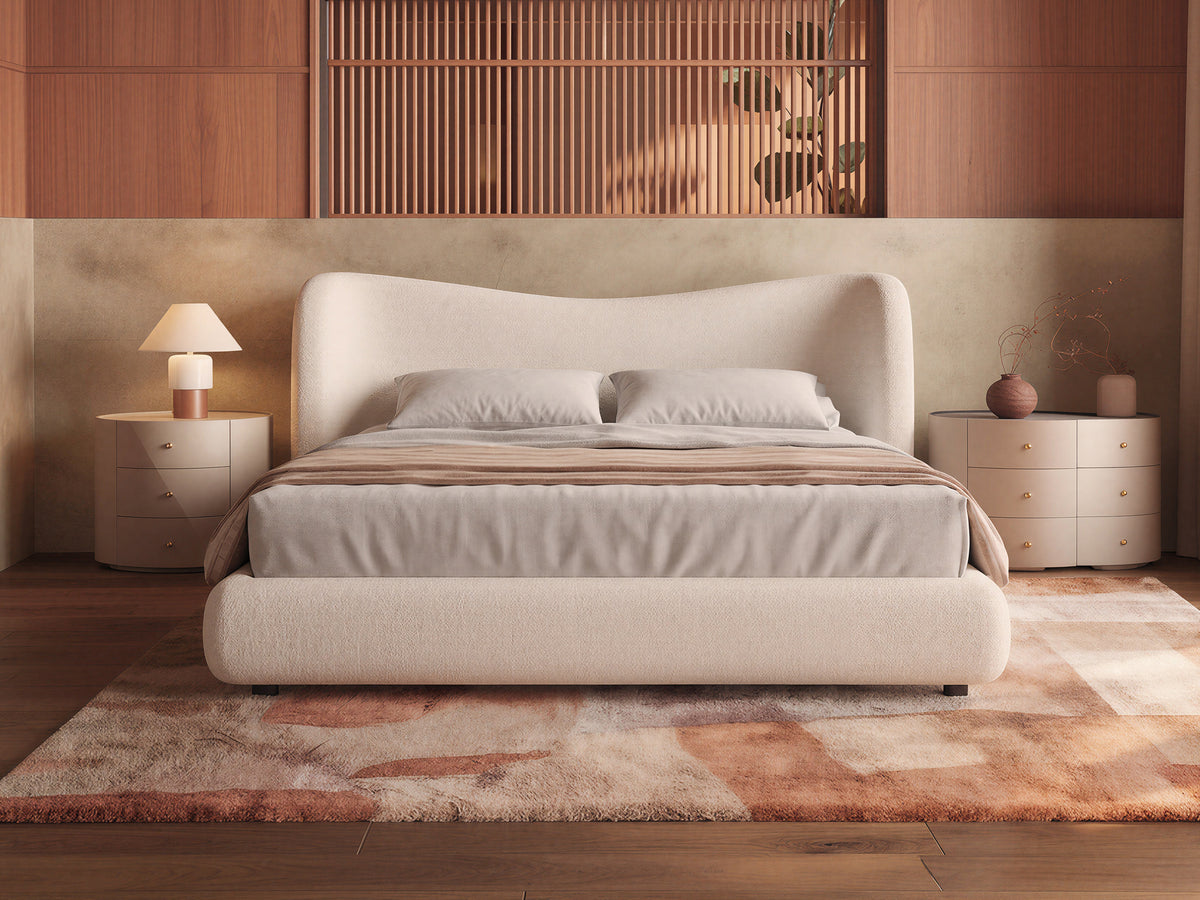 Plush Curved Upholstered Bed MJ-C28