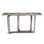 Luxury Marble-Top Console Cabinet with Metal Frame