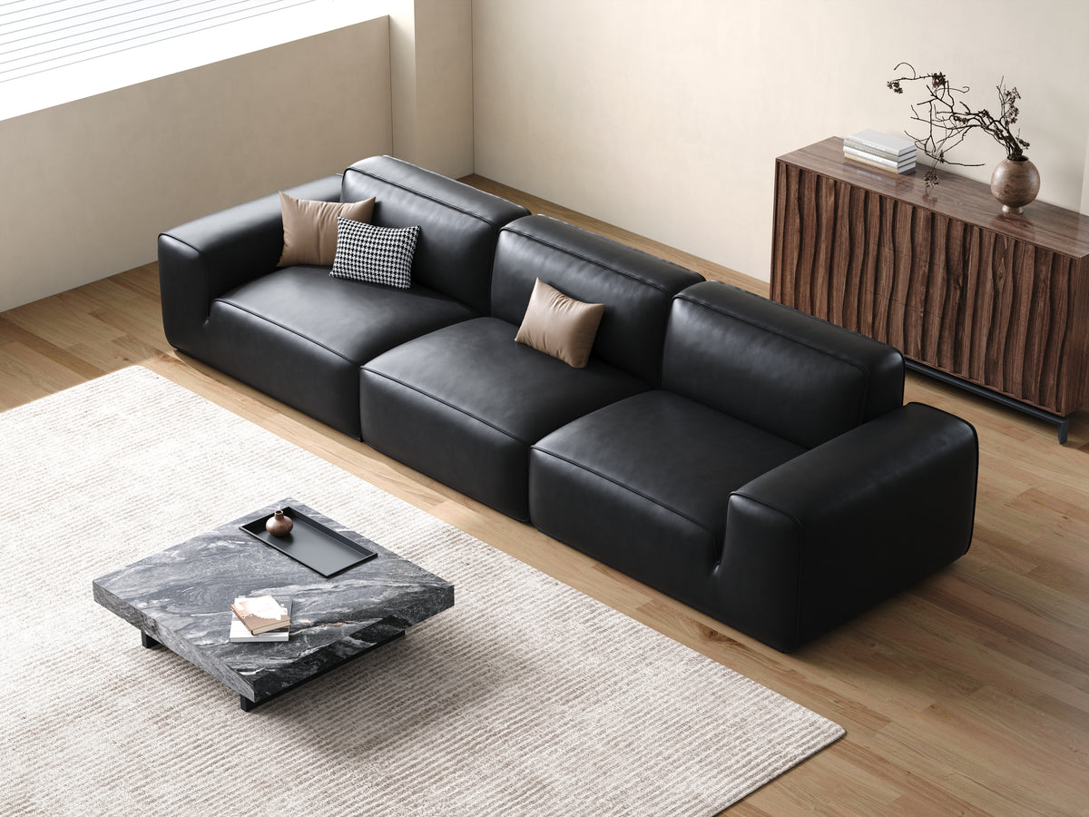 Italian Luxury Genuine Leather Sectional Sofa, High‑end Living Room Couch For Home  635#
