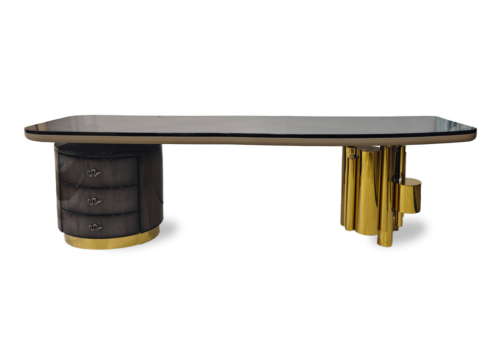 Luxury Gold - Accent Office Desk with Drawers