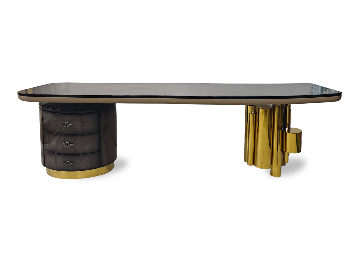 Luxury Gold - Accent Office Desk with Drawers