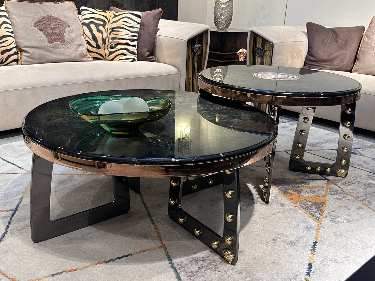 Art Deco Marble - Top Round Coffee Table