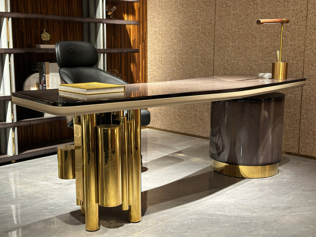 Luxury Gold - Accent Office Desk with Drawers