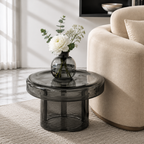 Nordic Minimalist Stained Glass Accent Table – Fully Assembled | CAROCC