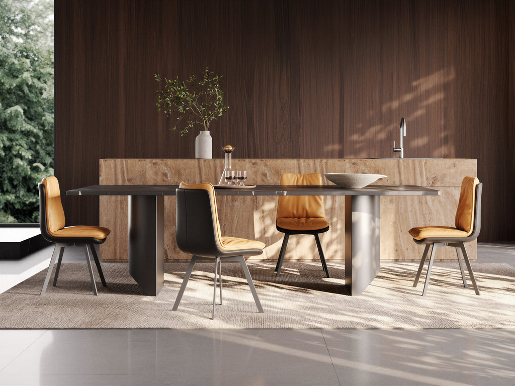 Minimalist Metal Rectangular Dining Table for Residential Dining Room DT-2007