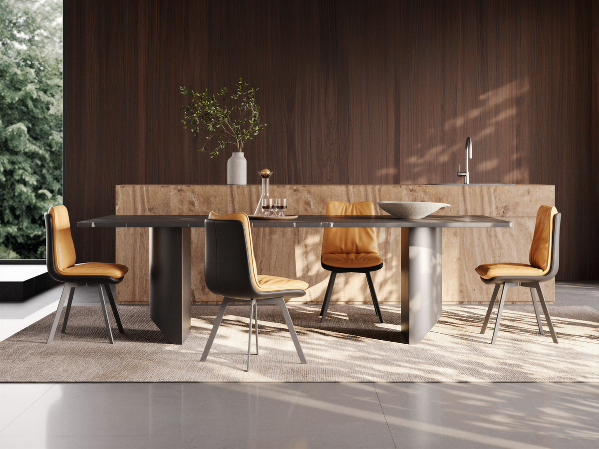 Minimalist Metal Rectangular Dining Table for Residential Dining Room DT-2007