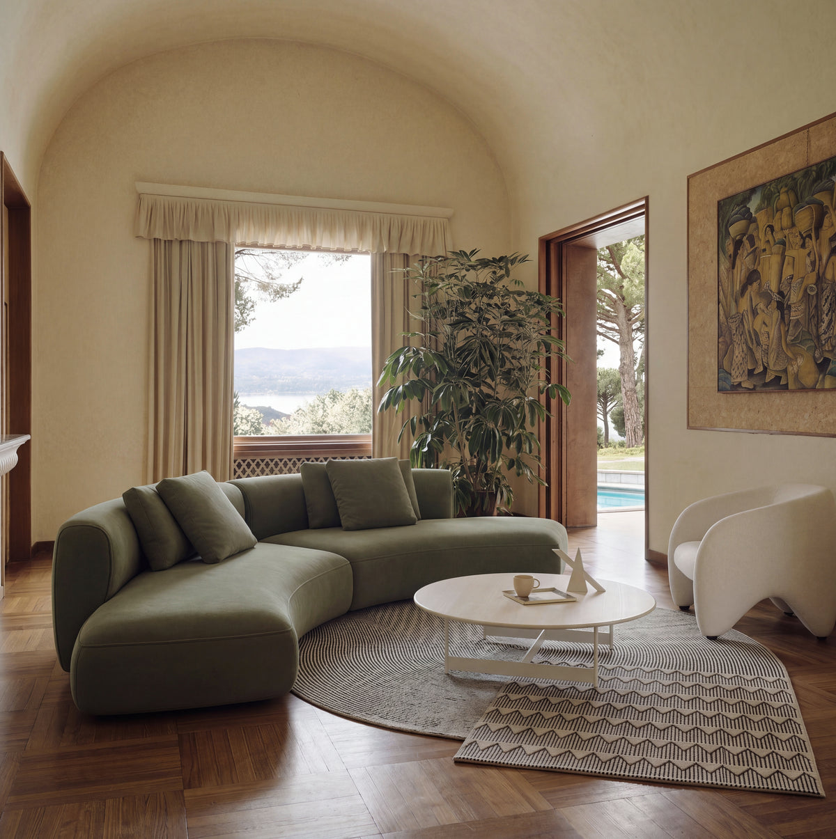 Beige Irregular Multi-segment Modular Sofa for Custom Interior Project QY-S1921