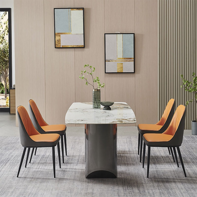 Middle-ancient Style Light Rock Plate Table